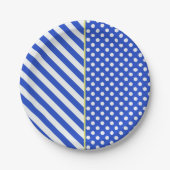 Royal Blue Polka Dots and Stripes by ShirleyTaylor Pappteller (Vorderseite)