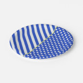 Royal Blue Polka Dots and Stripes by ShirleyTaylor Pappteller (Schrägansicht)