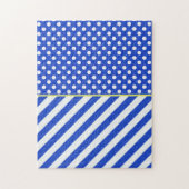 Royal Blue Polka Dots and Stripes by ShirleyTaylor Puzzle (Vertikal)