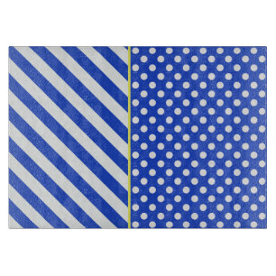 Royal Blue Polka Dots and Stripes by ShirleyTaylor Schneidebrett