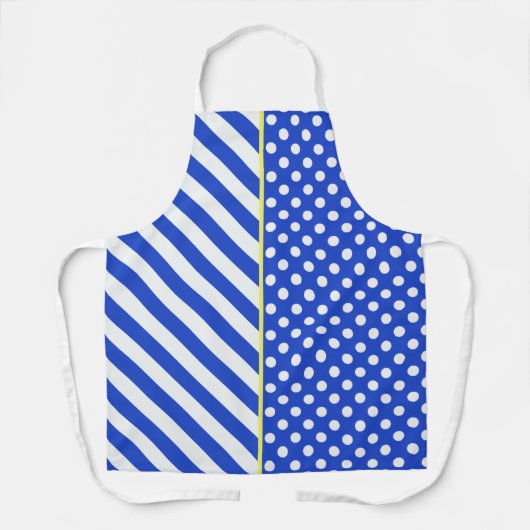 Royal Blue Polka Dots and Stripes by ShirleyTaylor Schürze (Vorderseite)