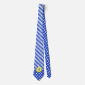Royal Blue Polka Dots and Stripes Monogram STaylor Krawatte (Vorderseite)
