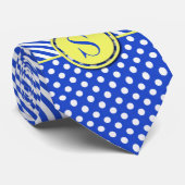 Royal Blue Polka Dots and Stripes Monogram STaylor Krawatte (Gerollt)