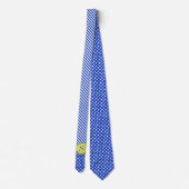 Royal Blue Polka Dots and Stripes Monogram STaylor Krawatte (Rückseite)