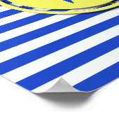Royal Blue Polka Dots and Stripes Monogram STaylor Poster (Ecke)