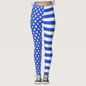 Royal Blue Polka Dots and Stripes von STaylor Leggings (Vorderseite)