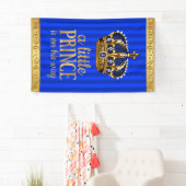 Royal Blue Prince Crown Boy Prince Baby Dusche Banner (Insitu)