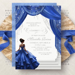 Royal Blue Princess Dress Elegante Quinceanera Einladung