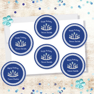 Royal Blue Princess Tiara Geburtstagsparty Sticker