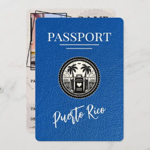 Royal Blue Puerto Rico Passport Save The Date
