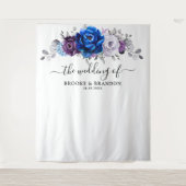 Royal Blue Purple Lilac Blooms Wedding Backdrop   Wandteppich (Vorderseite)