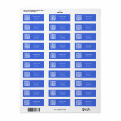 Royal Blue QR Code Business Rücksendeadresse (Vorne)