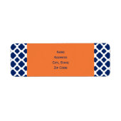 Royal Blue Quatrefoil Pattern mit Orange (Vorne)
