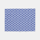 Royal Blue Quatrefoil Tiles Pattern Fleecedecke (Vorderseite (Horizontal))