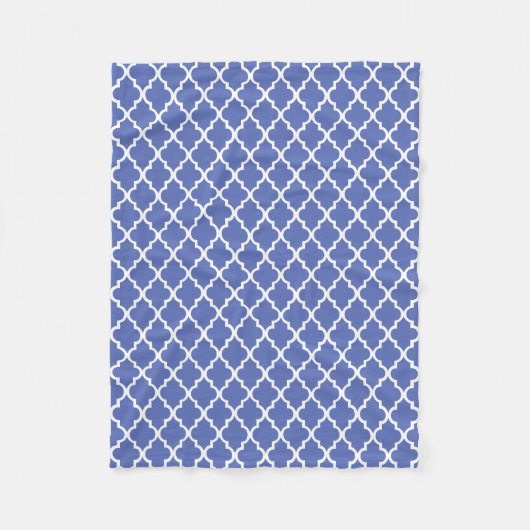 Royal Blue Quatrefoil Tiles Pattern Fleecedecke (Vorderseite)