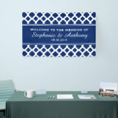 Royal Blue Quatrefoil Wedding Banner (Messeveranstaltung)
