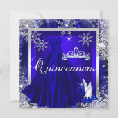 Royal Blue Quinceanera 15. Elite Elegant Geburtsta Einladung (Vorderseite)
