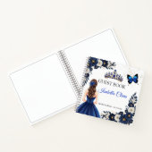 Royal Blue Quinceañera Butterfly Guest Book Notizblock (Innenseite)