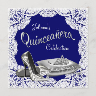 Royal Blue Quinceanera Einladung