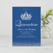 Royal Blue Quinceanera Einladungen (Stehend Vorderseite)