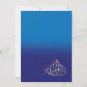 Royal Blue Quinceañera Einladungsvorlage Einladung (Rückseite)