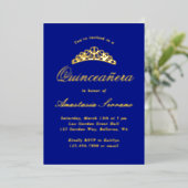 Royal Blue Quinceanera Folieneinladung (Stehend vorne)