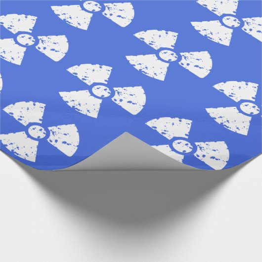 Royal Blue Radioactive Symbol Geschenkpapier (Ecke)