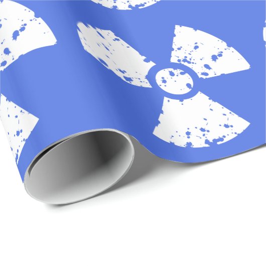 Royal Blue Radioactive Symbol Geschenkpapier (Rolleneckpunkt)