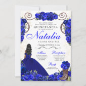 Royal Blue Ranchero Princess Quinceanera Einladung (Vorderseite)