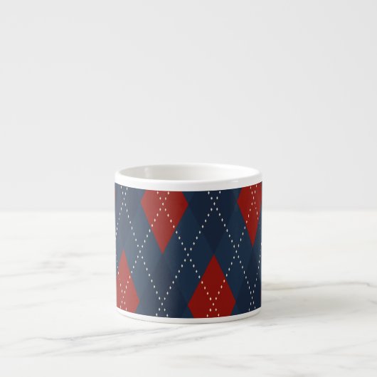 Royal Blue Raute Weihnachtsmuster Espressotasse (Vorderseite)