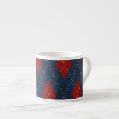 Royal Blue Raute Weihnachtsmuster Espressotasse (Vorderseite Rechts)