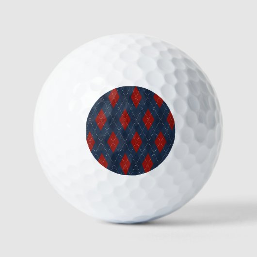Royal Blue Raute Weihnachtsmuster Golfball (Vorderseite)