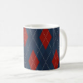 Royal Blue Raute Weihnachtsmuster Kaffeetasse (VorderseiteRechts)