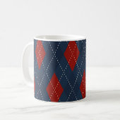 Royal Blue Raute Weihnachtsmuster Kaffeetasse (Vorderseite Links)