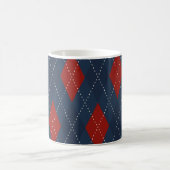 Royal Blue Raute Weihnachtsmuster Kaffeetasse (Mittel)
