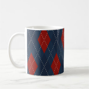 Royal Blue Raute Weihnachtsmuster Kaffeetasse