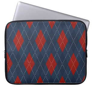 Royal Blue Raute Weihnachtsmuster Laptopschutzhülle