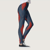 Royal Blue Raute Weihnachtsmuster Leggings (Rechts)