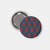 Royal Blue Raute Weihnachtsmuster Magnet (Vorderseite/Rückseite)