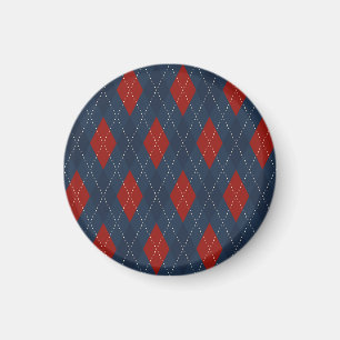 Royal Blue Raute Weihnachtsmuster Magnet