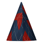 Royal Blue Raute Weihnachtsmuster Partyhütchen (Rückseite)