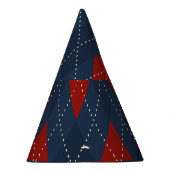 Royal Blue Raute Weihnachtsmuster Partyhütchen (Rechts)