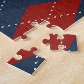 Royal Blue Raute Weihnachtsmuster Puzzle (Seite)