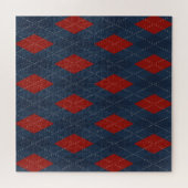 Royal Blue Raute Weihnachtsmuster Puzzle (Horizontal)