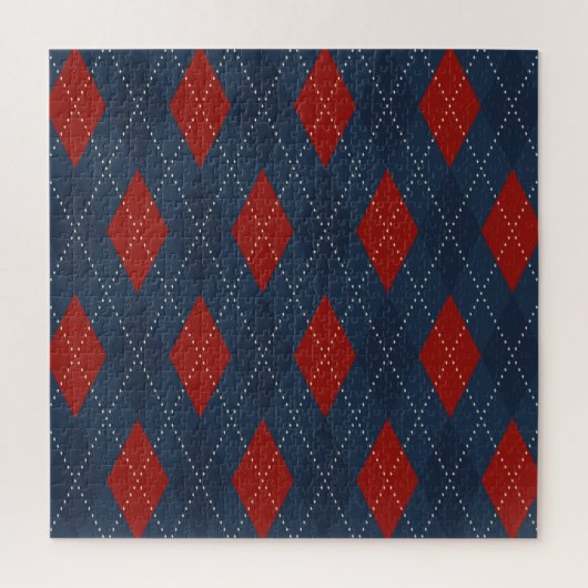 Royal Blue Raute Weihnachtsmuster Puzzle (Vertikal)