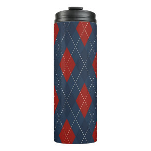 Royal Blue Raute Weihnachtsmuster Thermosbecher