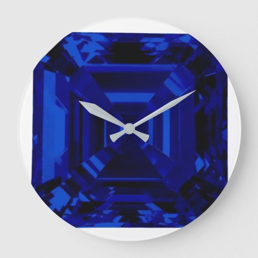 Royal Blue Rectangle Sapphire Blue Large Clock Große Wanduhr (Vorderseite)