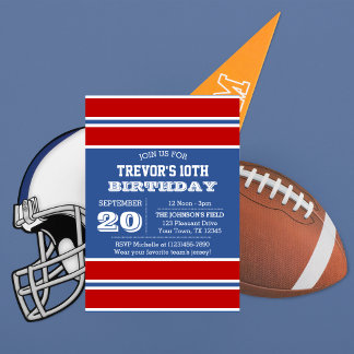 Royal Blue Red and White Team Einladung zum Geburt