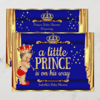 Royal Blue Red Drapes Prince Baby Dusche