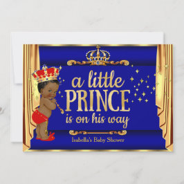 Royal Blue Red Drapes Prince Baby Shower Ethnic Einladung